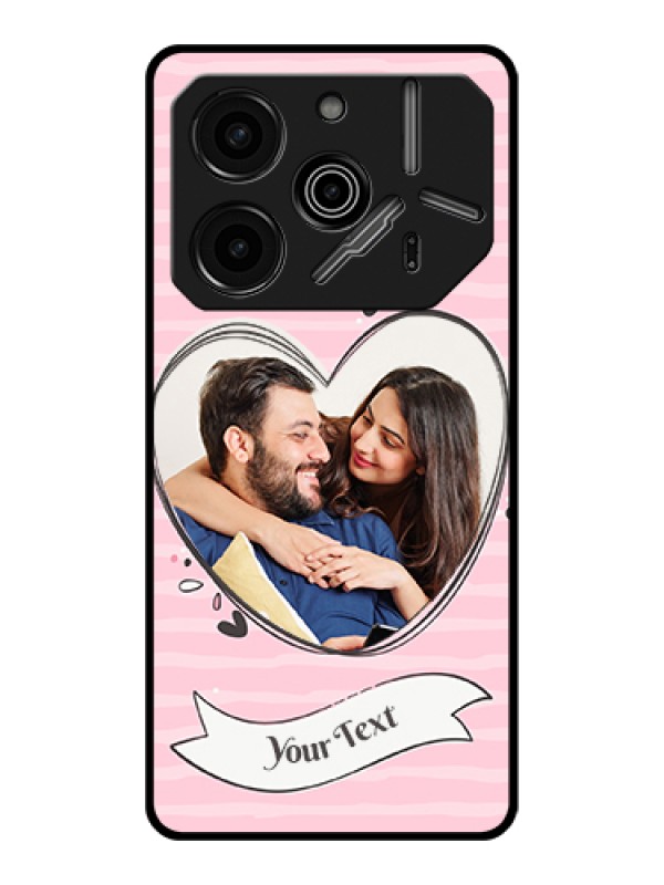 Custom Tecno Pova 6 Pro 5G Custom Glass Phone Case - Vintage Heart Design