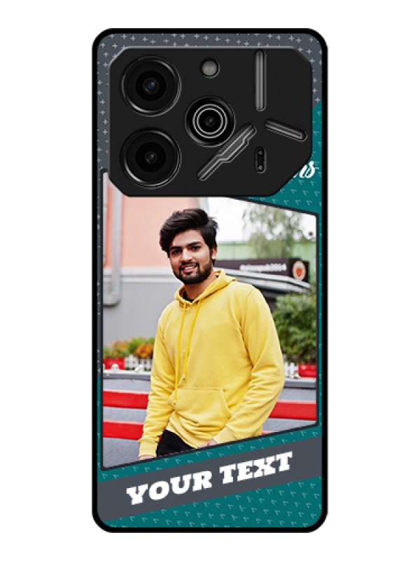 Custom Tecno Pova 6 Pro 5G Custom Glass Phone Case - Background Pattern Design With Quote