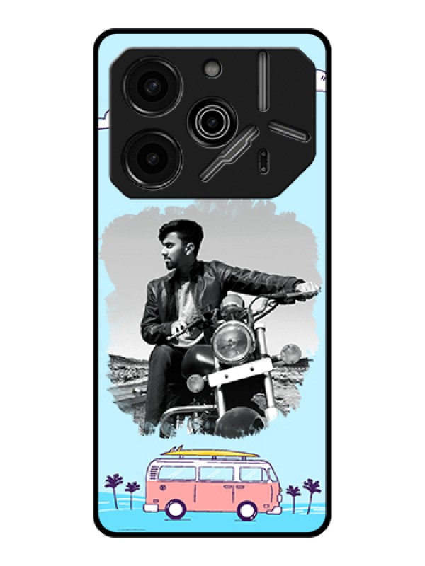 Custom Tecno Pova 6 Pro 5G Custom Glass Phone Case - Travel & Adventure Design