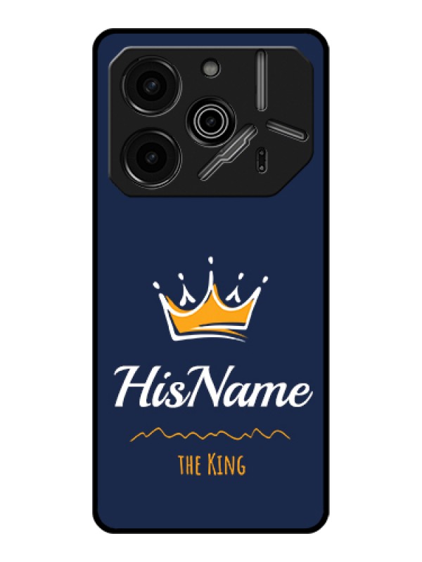 Custom Tecno Pova 6 Pro 5G Custom Glass Phone Case - King With Name Design
