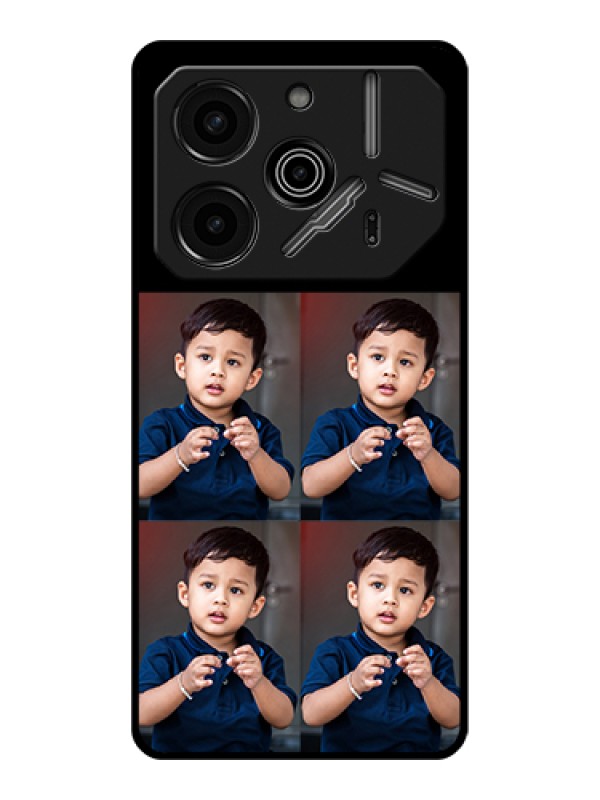 Custom Tecno Pova 6 Pro 5G Custom Glass Phone Case - 4 Image Holder Design