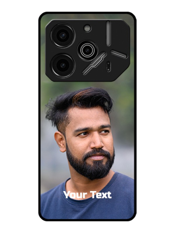 Custom Tecno Pova 6 Pro 5G Custom Glass Phone Case - Photo With Text Design