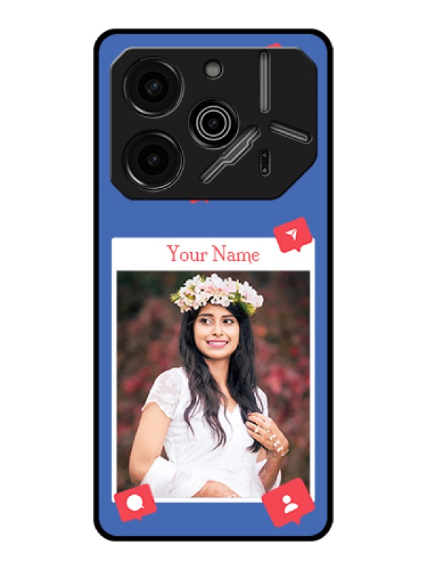 Custom Tecno Pova 6 Pro 5G Custom Glass Phone Case - Like Share And Comment Design