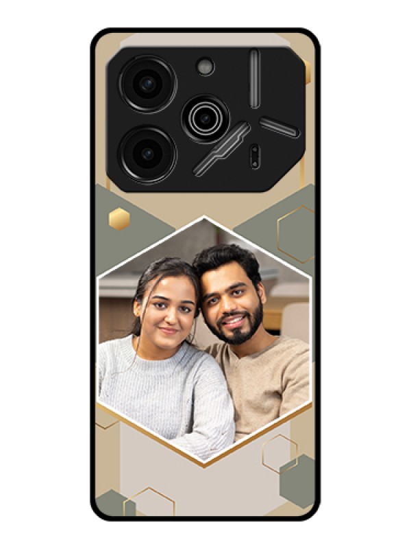 Custom Tecno Pova 6 Pro 5G Custom Glass Phone Case - Stylish Hexagon Pattern Design