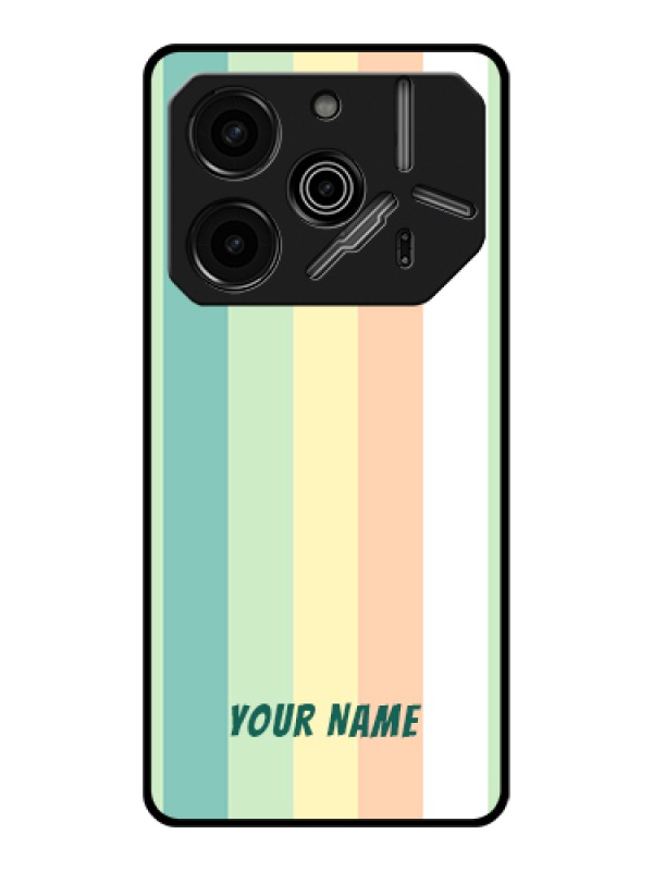 Custom Tecno Pova 6 Pro 5G Custom Glass Phone Case - Multi - Colour Stripes Design