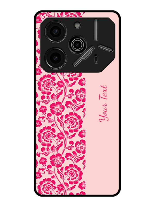 Custom Tecno Pova 6 Pro 5G Custom Glass Phone Case - Attractive Floral Pattern Design