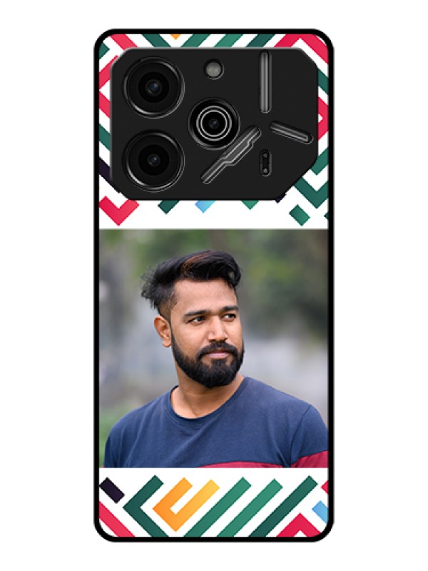 Custom Tecno Pova 6 Pro 5G Custom Glass Phone Case - Colorful Maze Pattern Design