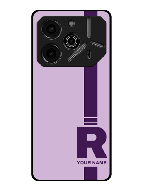 Custom Tecno Pova 6 Pro 5G Custom Glass Phone Case - Simple Dual Tone Stripe With Name Design