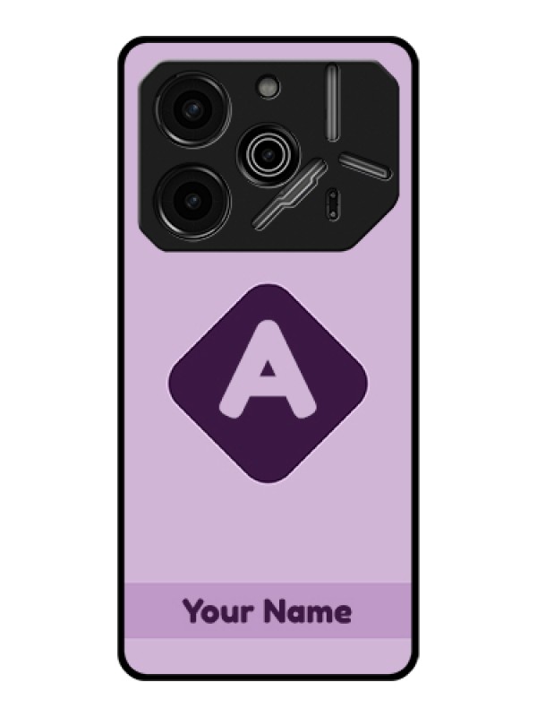 Custom Tecno Pova 6 Pro 5G Custom Glass Phone Case - Custom Letter In Curved Badge Design