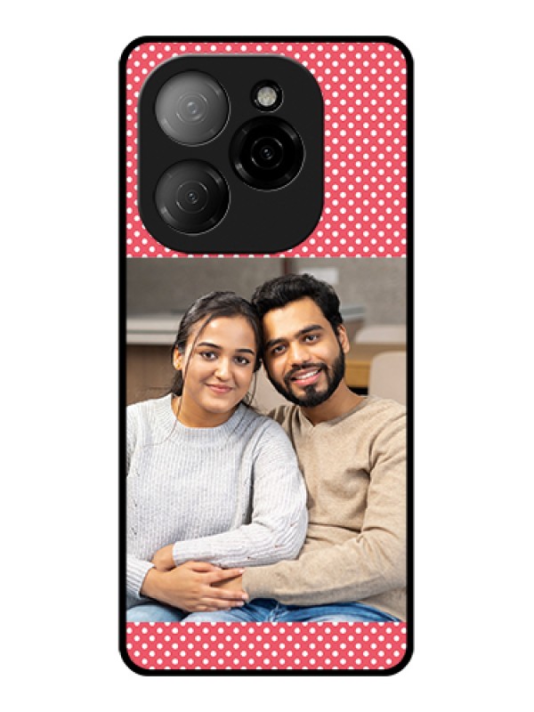 Custom Tecno Spark 20 Pro 5G Custom Glass Phone Case - White Dotted Design