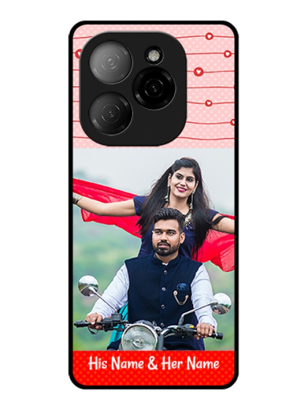 Custom Tecno Spark 20 Pro 5G Custom Glass Phone Case - Red Pattern Case Design