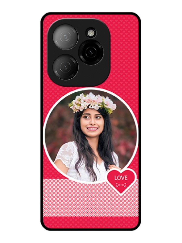 Custom Tecno Spark 20 Pro 5G Custom Glass Phone Case - Pink Color Pattern Design