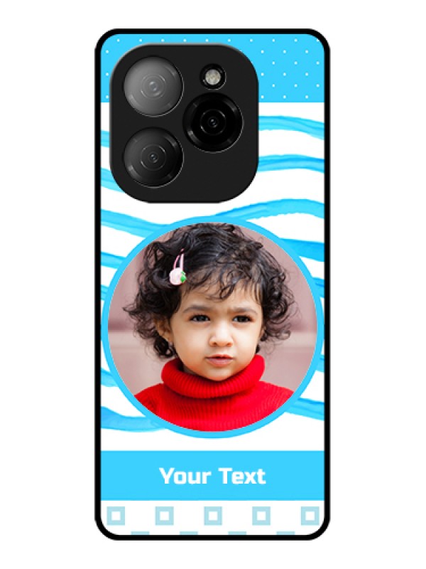 Custom Tecno Spark 20 Pro 5G Custom Glass Phone Case - Simple Blue Case Design