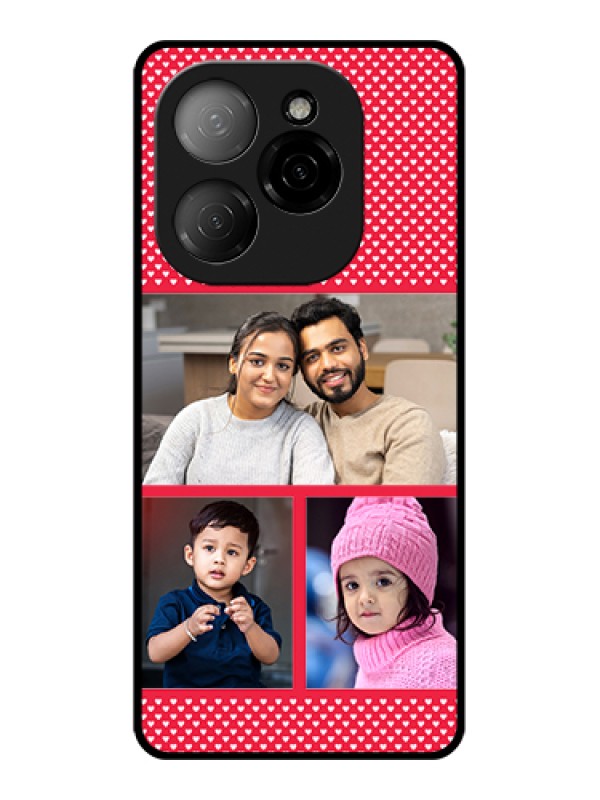 Custom Tecno Spark 20 Pro 5G Custom Glass Phone Case - Bulk Photo Upload Design