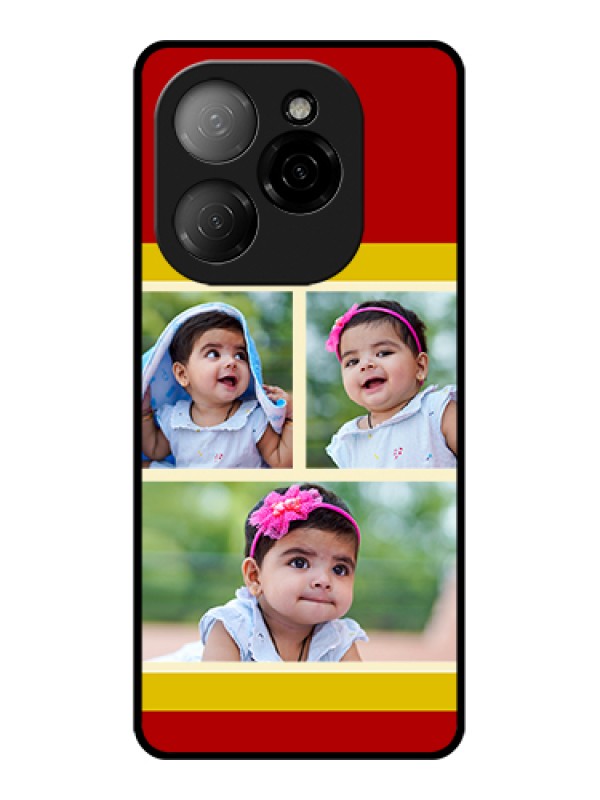 Custom Tecno Spark 20 Pro 5G Custom Glass Phone Case - Multiple Pic Upload Design