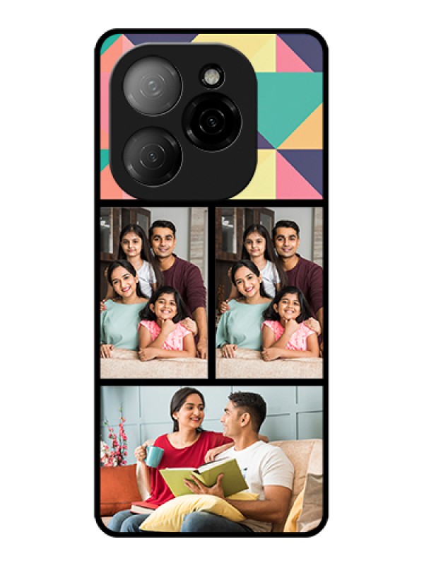 Custom Tecno Spark 20 Pro 5G Custom Glass Phone Case - Bulk Pic Upload Design