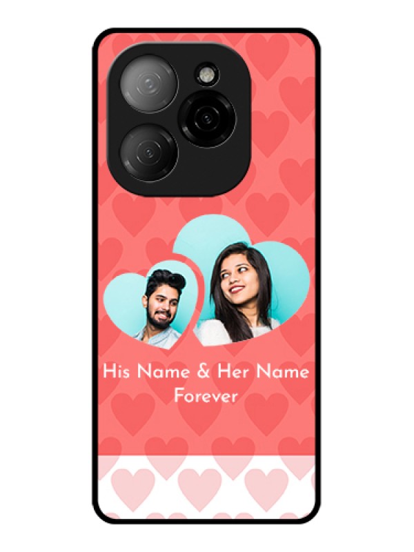 Custom Tecno Spark 20 Pro 5G Custom Glass Phone Case - Couple Pic Upload Design