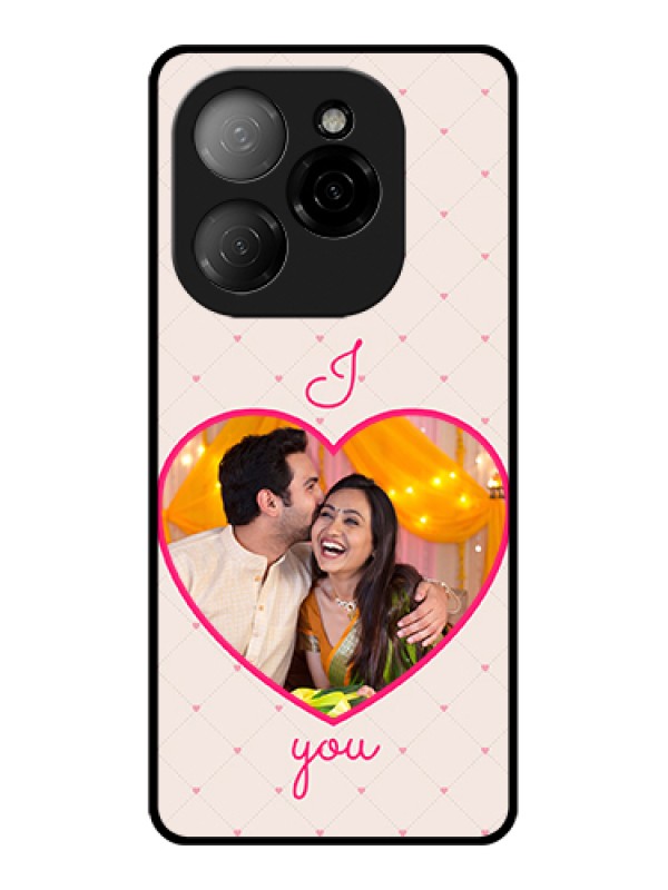 Custom Tecno Spark 20 Pro 5G Custom Glass Phone Case - Heart Shape Design