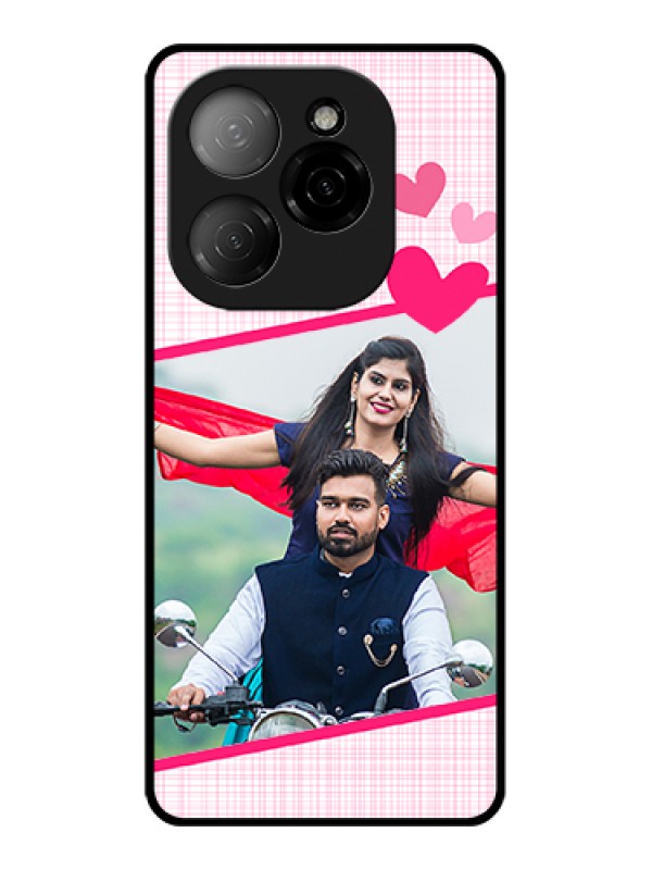 Custom Tecno Spark 20 Pro 5G Custom Glass Phone Case - Love Shape Heart Design