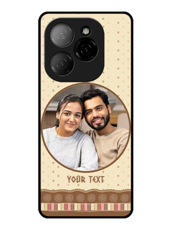 Custom Tecno Spark 20 Pro 5G Custom Glass Phone Case - Brown Dotted Mobile Case Design