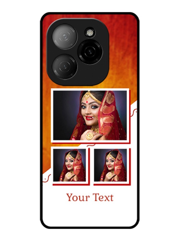 Custom Tecno Spark 20 Pro 5G Custom Glass Phone Case - Wedding Memories Design