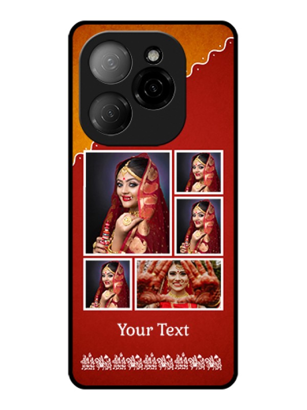 Custom Tecno Spark 20 Pro 5G Custom Glass Phone Case - Wedding Pic Upload Design