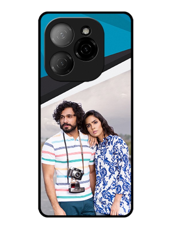 Custom Tecno Spark 20 Pro 5G Custom Glass Phone Case - Simple Pattern Photo Upload Design