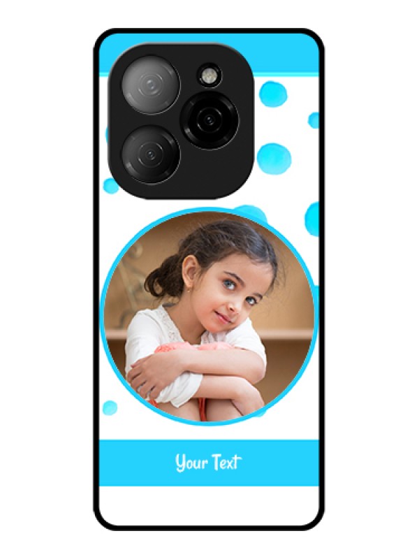 Custom Tecno Spark 20 Pro 5G Custom Glass Phone Case - Blue Bubbles Pattern Design