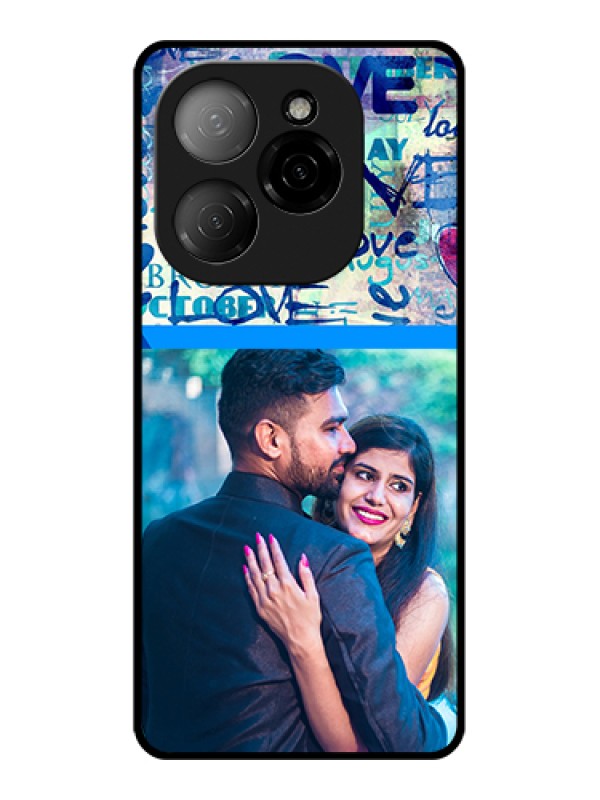 Custom Tecno Spark 20 Pro 5G Custom Glass Phone Case - Colorful Love Design