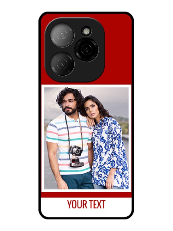 Custom Tecno Spark 20 Pro 5G Custom Glass Phone Case - Red Color Design