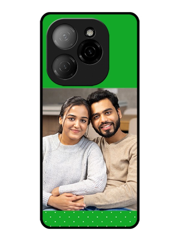 Custom Tecno Spark 20 Pro 5G Custom Glass Phone Case - Green Pattern Design