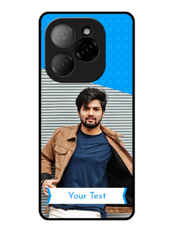 Custom Tecno Spark 20 Pro 5G Custom Glass Phone Case - Simple Blue Color Design