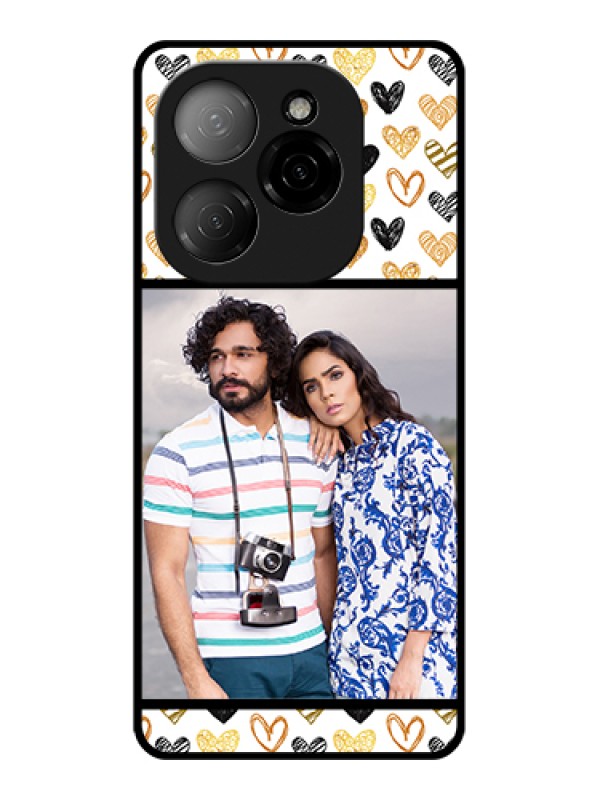 Custom Tecno Spark 20 Pro 5G Custom Glass Phone Case - Love Symbol Design