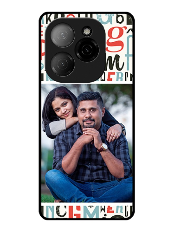 Custom Tecno Spark 20 Pro 5G Custom Glass Phone Case - Alphabet Design