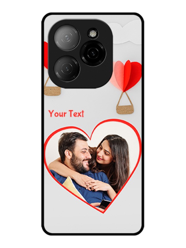 Custom Tecno Spark 20 Pro 5G Custom Glass Phone Case - Parachute Love Design