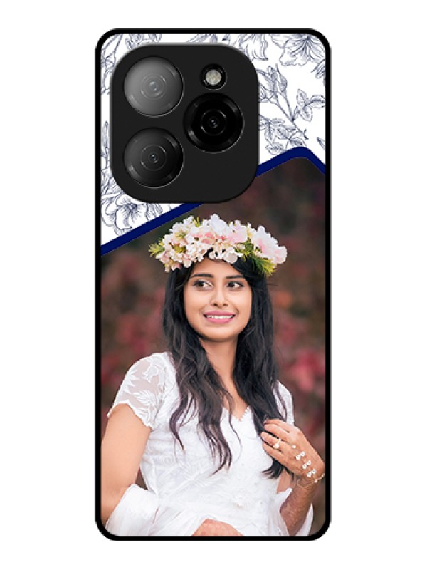 Custom Tecno Spark 20 Pro 5G Custom Glass Phone Case - Classy Floral Design