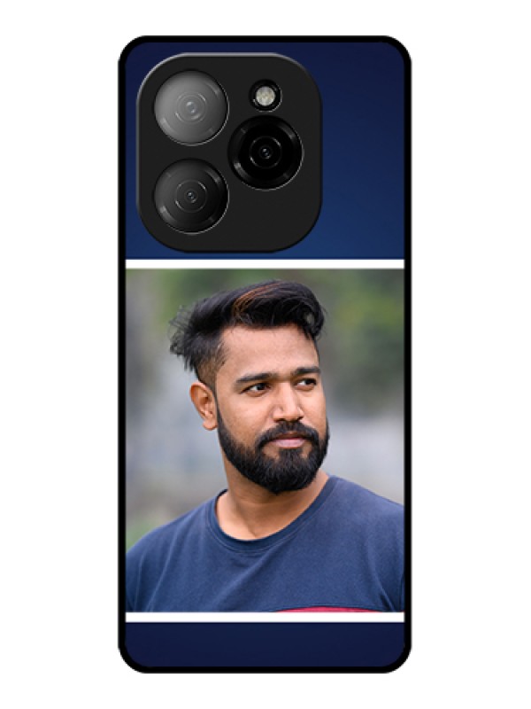 Custom Tecno Spark 20 Pro 5G Custom Glass Phone Case - Simple Royal Blue Design