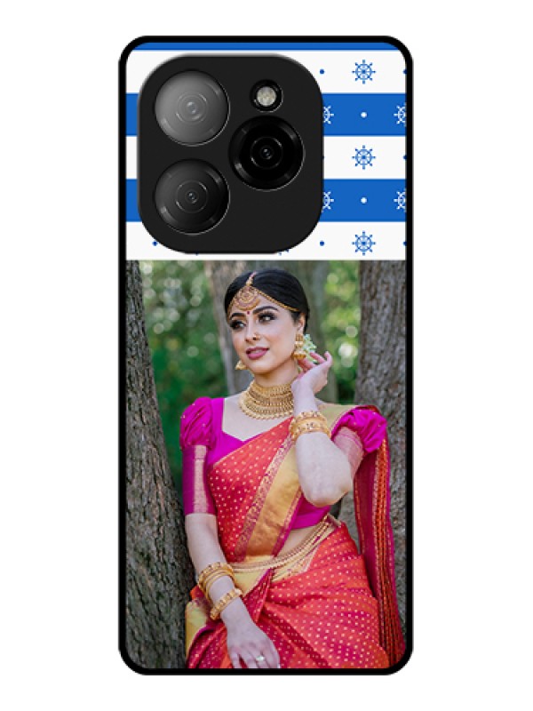 Custom Tecno Spark 20 Pro 5G Custom Glass Phone Case - Snow Pattern Design