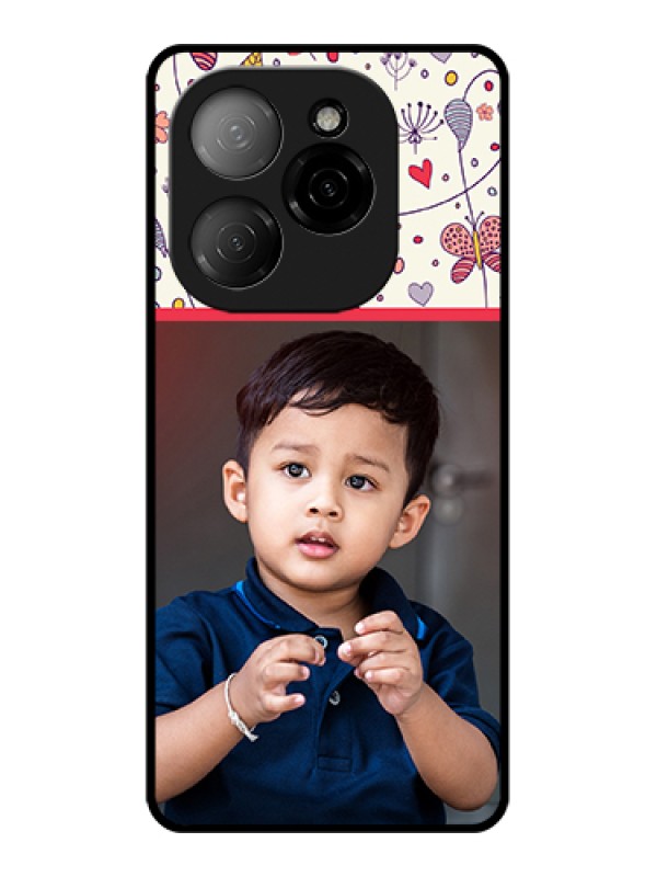 Custom Tecno Spark 20 Pro 5G Custom Glass Phone Case - Premium Floral Design