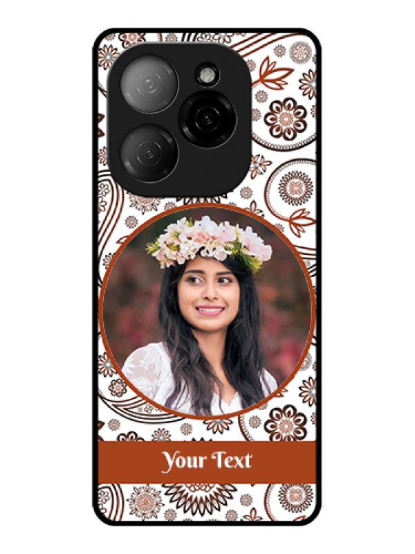 Custom Tecno Spark 20 Pro 5G Custom Glass Phone Case - Abstract Flower Design