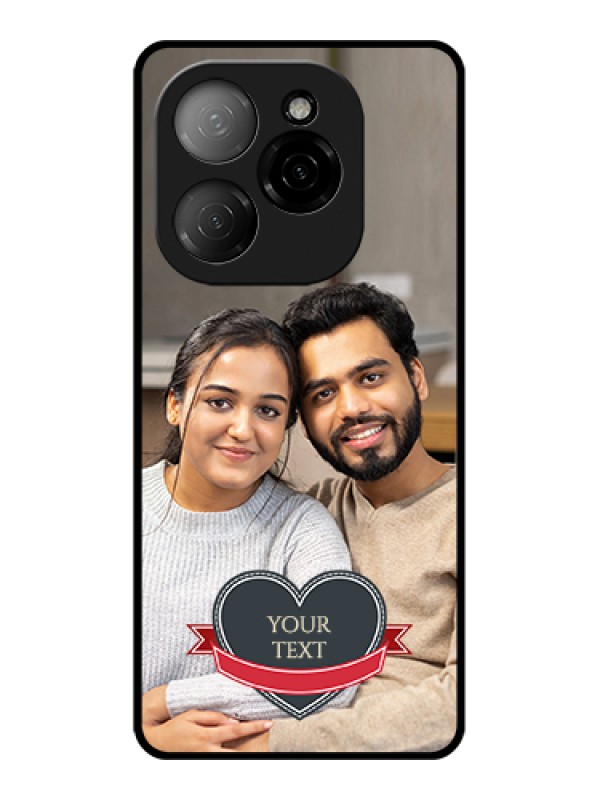 Custom Tecno Spark 20 Pro 5G Custom Glass Phone Case - Just Married Couple Design