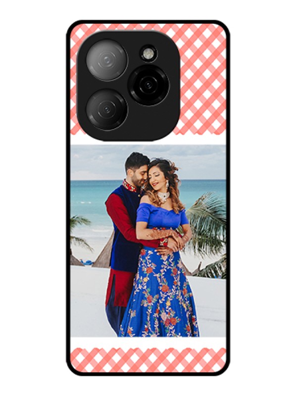 Custom Tecno Spark 20 Pro 5G Custom Glass Phone Case - Pink Pattern Design