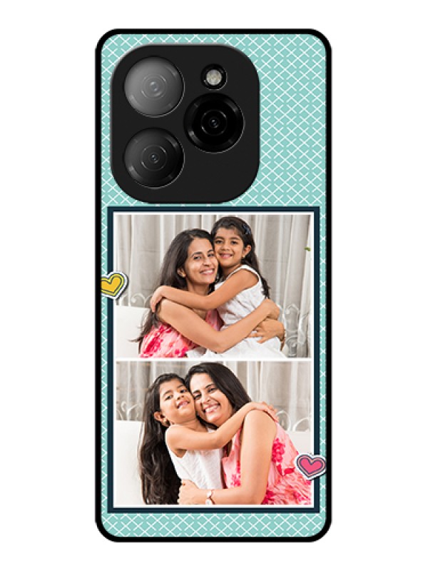 Custom Tecno Spark 20 Pro 5G Custom Glass Phone Case - 2 Image Holder With Pattern Design