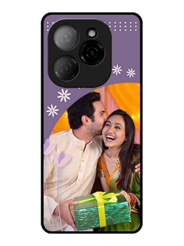 Custom Tecno Spark 20 Pro 5G Custom Glass Phone Case - Lavender Flowers Design