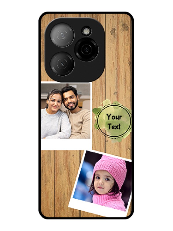 Custom Tecno Spark 20 Pro 5G Custom Glass Phone Case - Wooden Texture Design