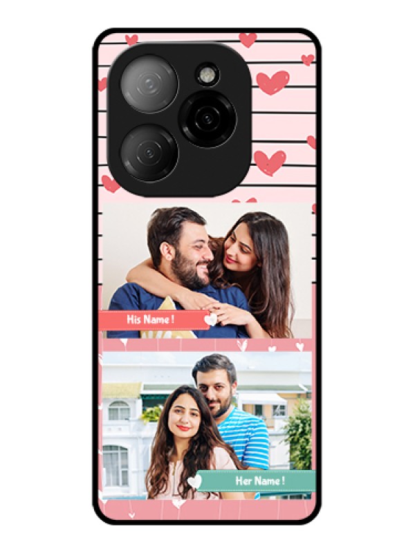 Custom Tecno Spark 20 Pro 5G Custom Glass Phone Case - Photo With Heart Design