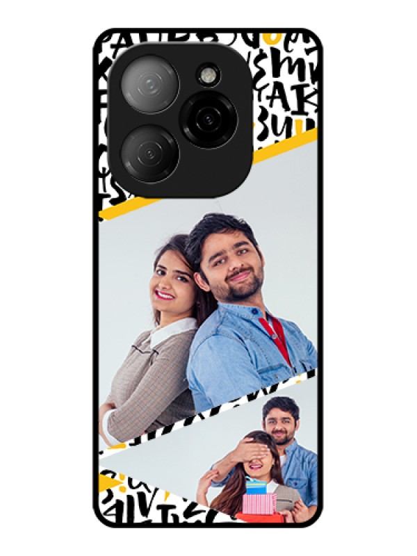 Custom Tecno Spark 20 Pro 5G Custom Glass Phone Case - Letters Pattern Design
