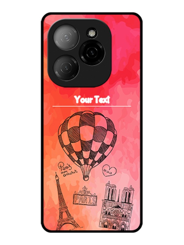 Custom Tecno Spark 20 Pro 5G Custom Glass Phone Case - Paris Theme Design