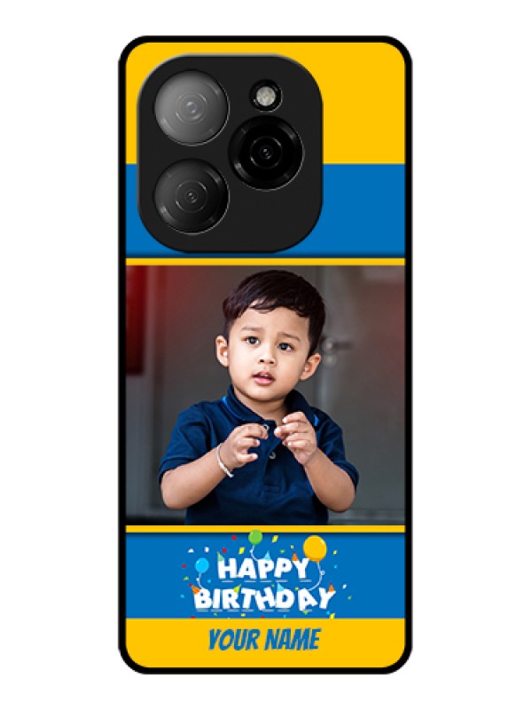 Custom Tecno Spark 20 Pro 5G Custom Glass Phone Case - Birthday Wishes Design