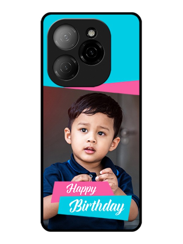 Custom Tecno Spark 20 Pro 5G Custom Glass Phone Case - Image Holder With 2 Color Design